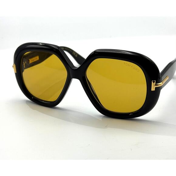 Tom Ford Sunglasses Icon Collection TF1278 01E Black Geometric Frame Brown Lens main image 8